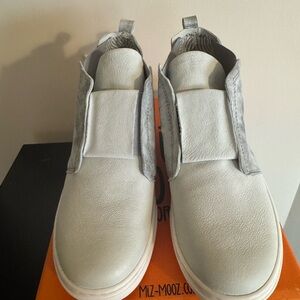 Miz Mooz Silver Cream Ankle Booties